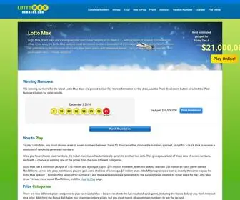 Lottomaxnumbers.com Screenshot