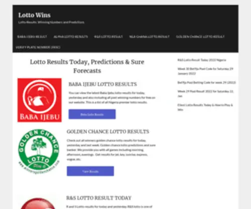 Lottowins.org(Lotto Results Today) Screenshot