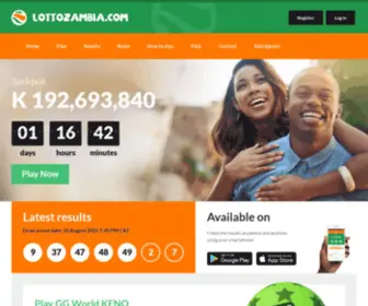 Lottozambia.com(The first official online zambian lotto) Screenshot