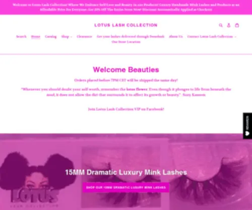 Lotuslashcollection.com(Lotus Lash Collection) Screenshot