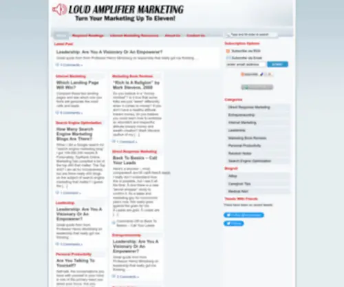 Loudamplifiermarketing.com(Bryan Stapp\'s Loud Amplifier Marketing blog) Screenshot