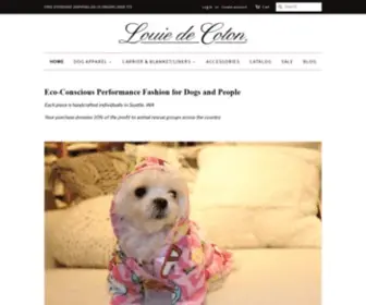 Louiedecoton.com(Performance Fashion For Dogs And People) Screenshot