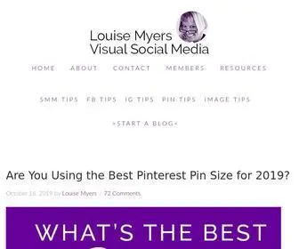 Louisem.com(Louise Myers Visual & Social Media Marketing Tips) Screenshot