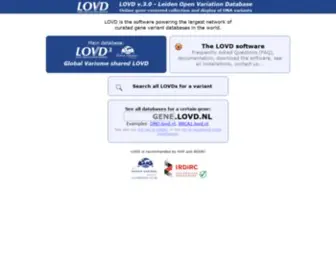 Lovd.nl(An Open Source DNA variation database system) Screenshot
