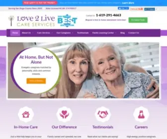 Love2Livecare.com(Home Health Care For Seniors In San Diego County) Screenshot