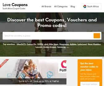 Lovecoupons.co.za(South Africa's #1 Coupon & Promo Discounts) Screenshot