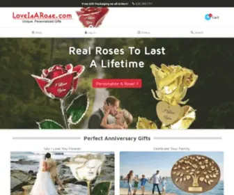 Loveisarose.com(Find personalized gold rose gifts and anniversary gifts at Love) Screenshot