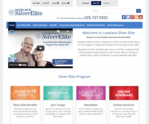Lovelacesilverelite.com(Lovelace Health System) Screenshot