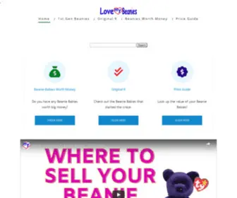 Lovemybeanies.com(Beanie Baby Information & Checklists) Screenshot