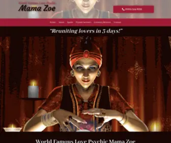 Lovepsychicmamazoe.com(World Famous Love Psychic Mama Zoe) Screenshot