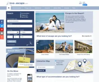 Lovetoescape.com(Holiday Accommodation) Screenshot