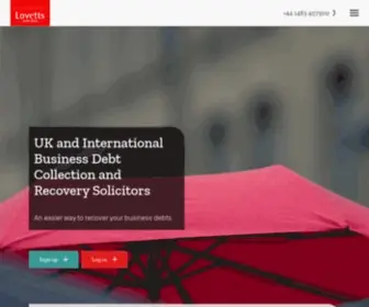 Lovetts.co.uk(UK & International Debt Recovery Solicitors) Screenshot