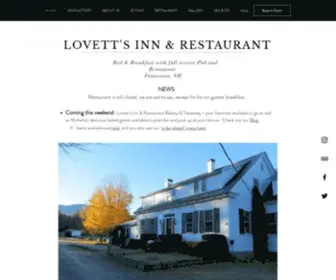 Lovettsinn.com(Lovett's Inn & Restaurant) Screenshot