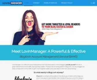 Lovinmanager.com(Bloglovin Account Management Service) Screenshot