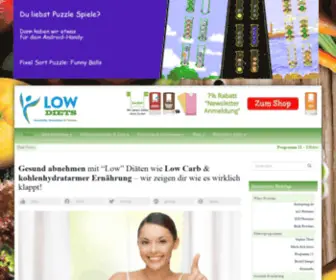 Low-Diets.com(Gesund abnehmen mit "Low" Diäten wie Low Carb) Screenshot