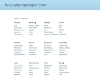 Lowbudgetprosper.com(Business opportunities) Screenshot