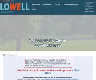 Lowellarkansas.gov(The City of Lowell) Screenshot