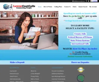 Lowercostcalls.com(Make Cheaper Inmate Phone Calls from Jails or Prisons. Save $1.50 to $15.85 per 15) Screenshot