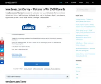 Lowescomsurveys.com(Win $500 Rewards) Screenshot