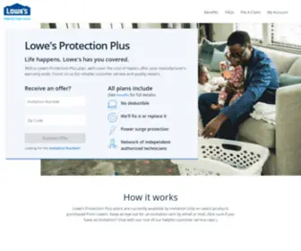 Lowesprotectionplus.com(Protect your products beyond the limited manufacturer's warranty with a lowe's protection plus plan) Screenshot