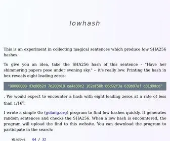 Lowhash.com(Lowhash) Screenshot