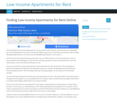 Lowincomeapartmentsforrent.net(Low Income Apartments for Rent) Screenshot