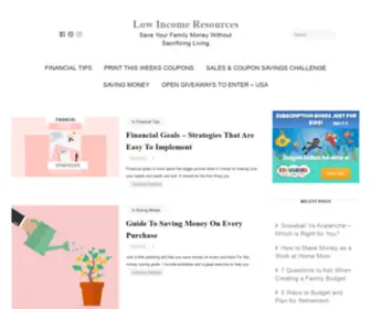 Lowincomeresource.com(Save Your Family Money Without Sacrificing Living) Screenshot