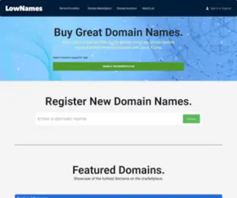 Lownames.com(Domain Names) Screenshot