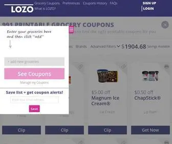 Lozo.com(Free Printable Grocery Coupons) Screenshot