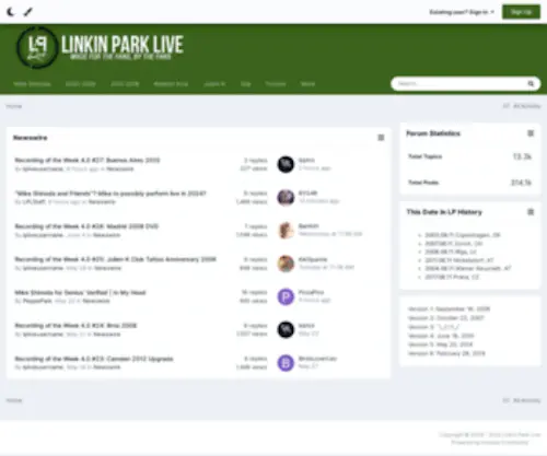 Lplive.com(Linkin Park Live) Screenshot