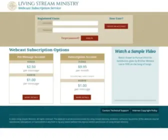 LSmwebcast.com(Living Stream Ministry Webcast Subscription Service) Screenshot