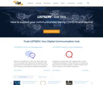 Lsoft.com(LISTSERV email list software) Screenshot