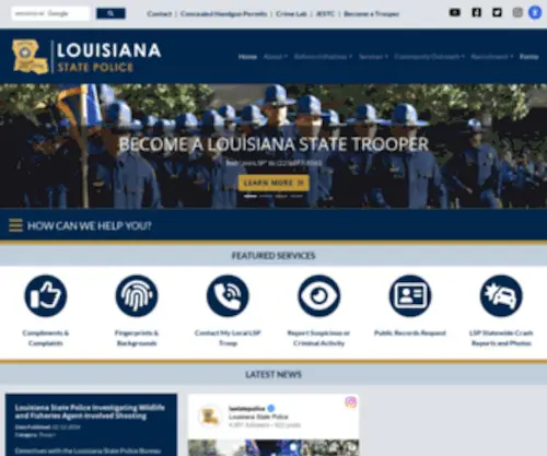 LSP.org(Louisiana State Police) Screenshot