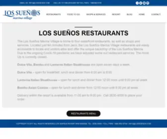 Lsrestaurants.com(Los Sueños Marina Village) Screenshot