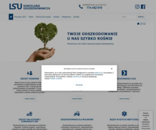 Lsu.pl(Odszkodowania od zakładów ubezpieczeń. Skuteczne dochodzenie odszkodowań. LSU) Screenshot