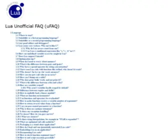 Luafaq.org(Lua Unofficial FAQ (uFAQ)) Screenshot