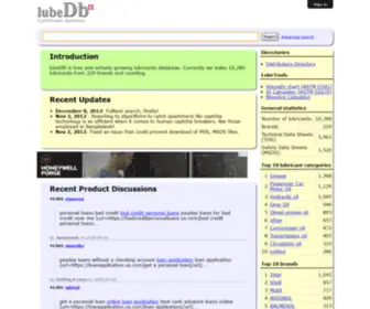 Lubebase.com(Open Lubricants Database) Screenshot