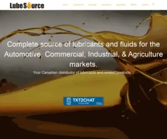 Lubesource.ca(Lubricants and Fluids Distributor) Screenshot