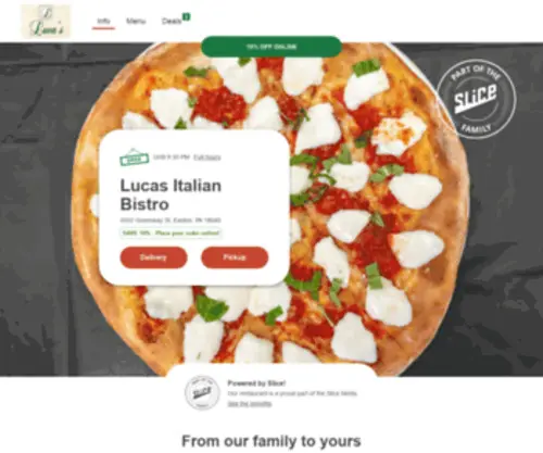 Lucasitalianbistromenu.com(Lucasitalianbistromenu) Screenshot