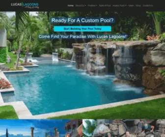Lucaslagoons.com(Lucas Lagoons custom pool builder in Sarasota featured on Insane Pools) Screenshot