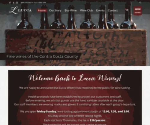Luccawinery.com(Wines from the Lucchesi Family) Screenshot