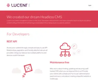 Lucentcms.com(Headless Content) Screenshot