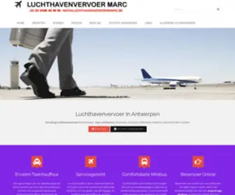 Luchthavenvervoermarc.be(Luchthavenvervoer Marc voorvervoer van Antwerpen naar luchthavens) Screenshot