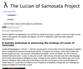 Lucianofsamosata.info(The Lucian of Samosata Project) Screenshot