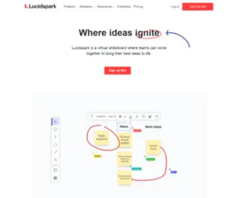 Lucidsparks.com(A virtual whiteboard for real) Screenshot