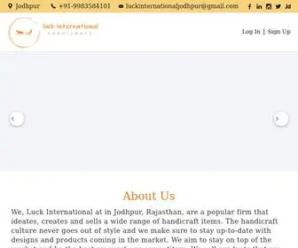 Luckinternationaljodhpur.com(WOODEN HANDICRAFT EXPORTER) Screenshot