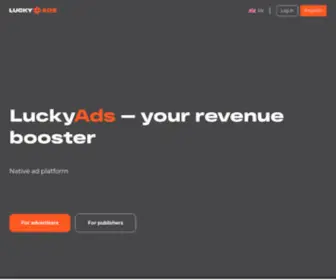 Luckyads.pro(We merge an effective ad format with high qualified team to boost revenue growth for publishers and advertisers) Screenshot