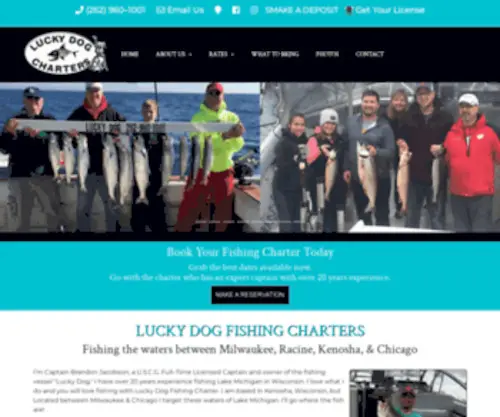 Luckydogcharters.com(Kenosha Fishing Charter) Screenshot