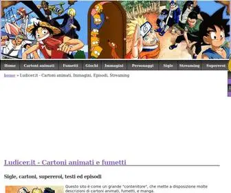 Ludicer.it(Il sito web di Intrattenimento e Curiosità con Anime e Cartoni) Screenshot