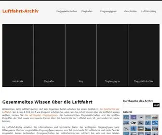 Luftfahrt-Archiv.de(Flugzeugtypen, Flughäfen und Luftfahrt-Geschichte im Luftfahrt-Archiv) Screenshot